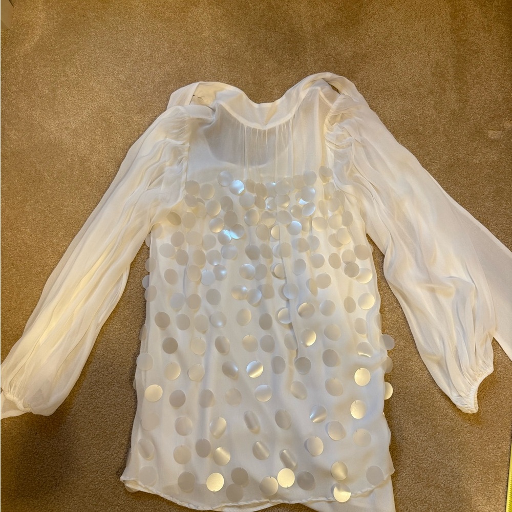BHLDN: High Neck Sequin Paillette Mini Dress- M